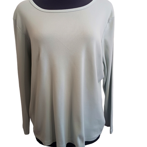 St. John's Bay Light Blue Long Sleeve Tee Size 1X - Picture 2 of 3